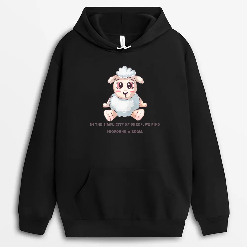 In The Simplicity Of Sheep We Find Profound Wisdom Zacxgap Hoodie - Black