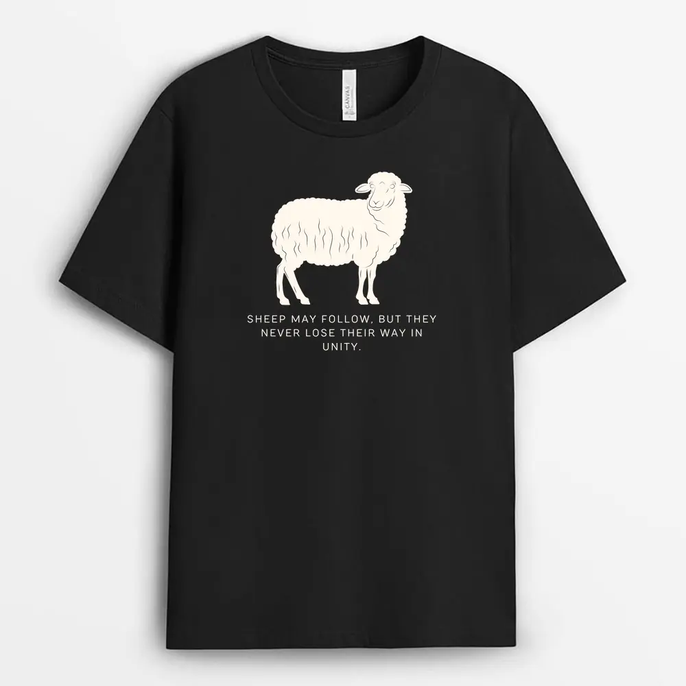 Sheep May Follow But They Never Lose Their Way In Unity Zacxgap T-Shirt - Black