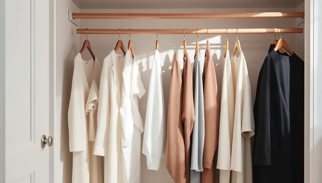 A minimalist closet displays the elegance of simplicity.
